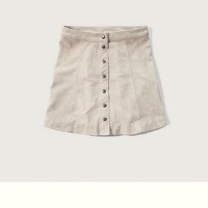 Abercrombie Suede Cream Beige A-Line Skirt Size 4